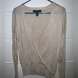 FOREVER 21 Low Neck Cross Sweater